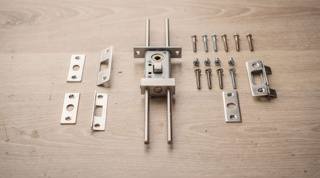 Serrure 3 points neuve avec son kit de pose