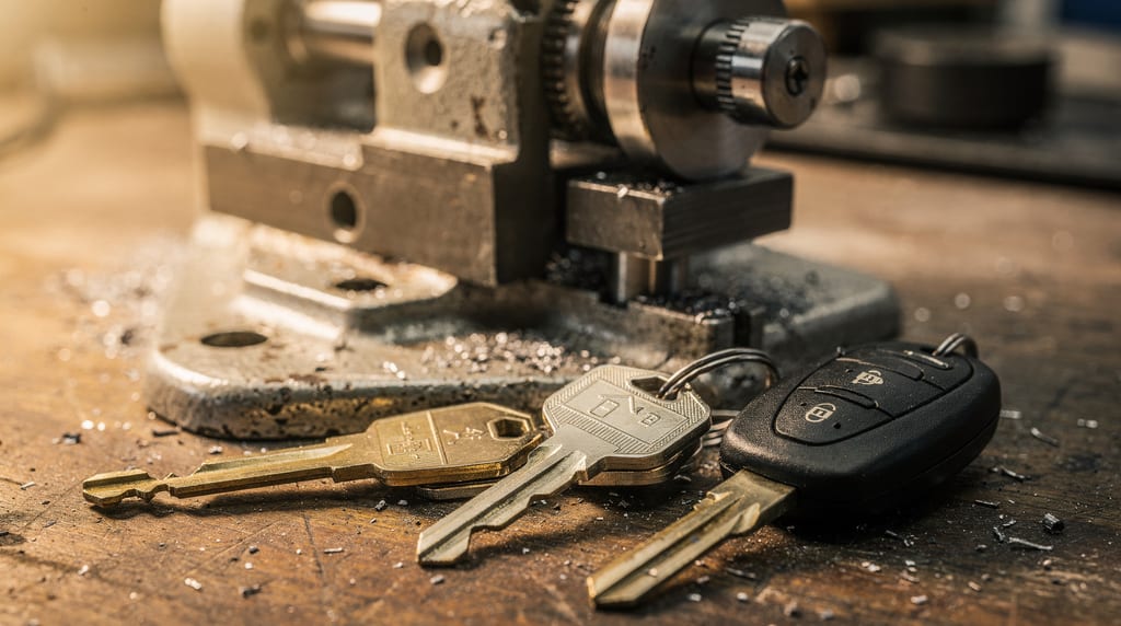 Machine de reproduction de clés avec différents types de clés